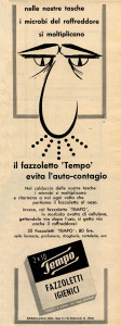 Pictures taken from ads of Tempo paper handkerchiefs published in an Italian magazine in 1960.